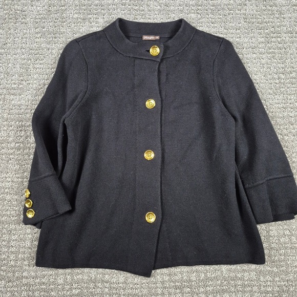 J.McLaughlin Sweaters - J McLaughlin Prima Crop Cardigan Sweater Jacket Womens M Black Cotton Modal